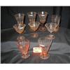 Image 1 : PINK DEPRESSION GLASS INCLUDES (3) FANCY ETCHED W