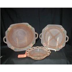 1920S MAYFAIR PINK SATIN GLASS INCLUDES, 10in BOW