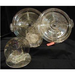 MANHATTAN CLEAR DEPRESSION GLASS LOT INCLUDES (2)