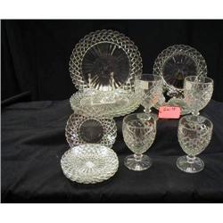 1940S DEPRESSION WAFFLE GLASS LOT INCLUDES, (4) G