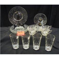 ANCHOR HOCKING 16 PC LUNCHEON SET W/ (5) HAZELWAR