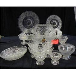 DEPRESSION SANDWICH PRESSED GLASS LOT INCLUDES (3