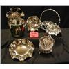 Image 1 : MERCURY GLASS LOT INCLUDES (1) BASKET W/CHROME BA