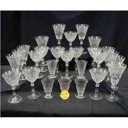 1920 AMERICAN ART DECO ETCHED STEMWARE INCLUDES (