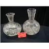 Image 1 : BRILLANT CUT CRYSTAL (1) VASE 9in, (1) DECANTER P