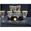 Image 1 : 1920 TIFFIN WATER STEMWARE W/ROLLED GOLD FLORAL B