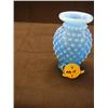 Image 1 : FENTON BLUE IRIDESCENT HOBNAIL VASE 3 3/4inT EXCE