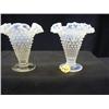 Image 1 : (2)FENTON VASES HOBNAIL IRIDESCENT RUFFLE EDGE 6i