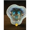 Image 1 : BLUE IRIDESCENT 3 MOLD RUFFLE EDGE FEATHER DESIGN