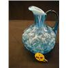 Image 1 : ART GLASS BLUE FRENCH LACE CRUET 5in EXCELLENT   