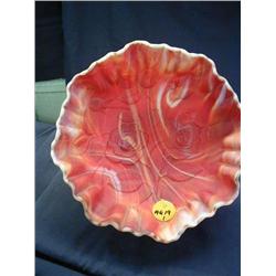 ART GLASS IMPERIAL ROSE 9 1/8in RED SATIN GLASS E