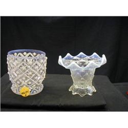 1930 WHITE IRIDESCENT ART GLASS INCLUDES (1) ARTI