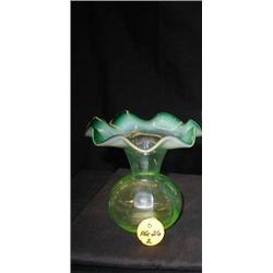 1940 IRIDESCENT GREEN VASE  INCLUDES (1) 4 1/2in 