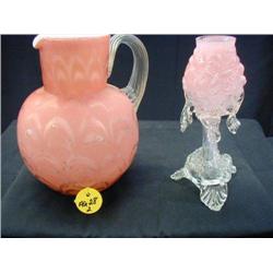 1920 CRANBERRY ART GLASS INCLUDES (1) 6 3/4in PIT