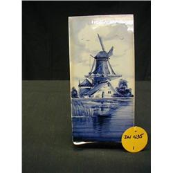 HOLLAND DELFT BLUE HND. PTD. TILE SIGNED DA 5 F 3