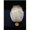 Image 2 : 1880 BISCUIT JAR 4 1/2inDIA. 6 3/8inT PINK and BL