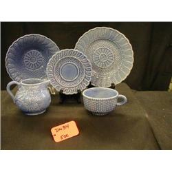1980S PORTUGAL BLUE VERY DETAILED RELIEF 4 PC. LU