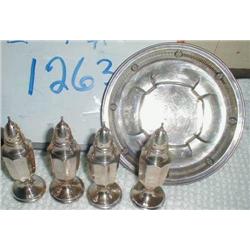 (4) STERLING SILVER SALT and PEPPERS, and STERLIN