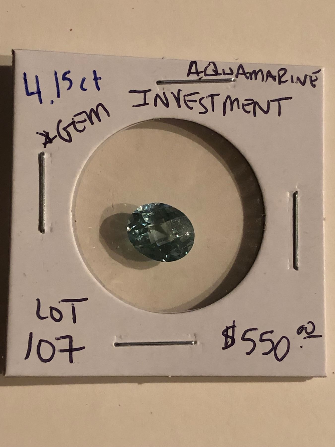Extremeley Rare 4.15 Carat AQUAMARINE Investment *GEM QUALITY Oval Cut