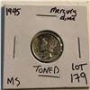 Image 1 : Beautiful 1945 Silver Mercury Dime TONED MS High Grade