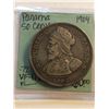 Image 1 : Rare 1904 Panama Silver 50 Centesimos VF Grade