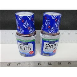 2 New Cold & Flu Nighttime 4 floz Cherry flavor / Factory sealed 04/2019.