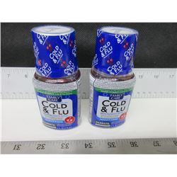 2 New Cold & Flu Nighttime 4 floz Cherry flavor / Factory sealed 04/2019.