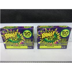 2 New packs of BANG! Pops / 50 per pack / drop em or throw em - BANG!