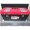 Image 1 : Hyper Tough 22" Toolbox with tray / top by handle has been repaired/glued