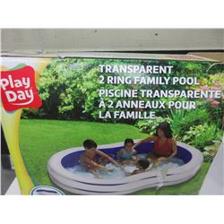 Play Day 2 ring family Pool / 100" x 58" / open box untested