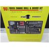 Image 1 : New 90 piece Quick Change Drill and Driver Set with case