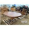 Image 2 : PEDESTAL TABLE TABLE & 6 CHAIRS
