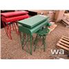 Image 3 : GREEN TRACTOR BISTRO TABLE & 2 SWIVEL STOOLS