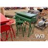 Image 4 : GREEN TRACTOR BISTRO TABLE & 2 SWIVEL STOOLS
