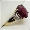 Image 2 : GOLD PLATED SIL RUBY DIAMOND RING SIZE 9