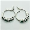 Image 2 : SIMULATED EMERALD EARRINGS