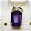 Image 3 : 10K AMETHYST & DIAMOND PENDANT
