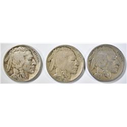1917-P,D,S BUFFALO NICKELS MOSTLY VG/F