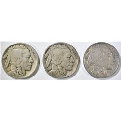 1918-P,D,S BUFFALO NICKELS FINE