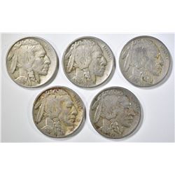 1919-P,S, 20-P,D, 21 BUFFALO NICKELS F-VF