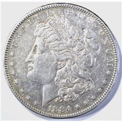 1884-S MORGAN DOLLAR, AU