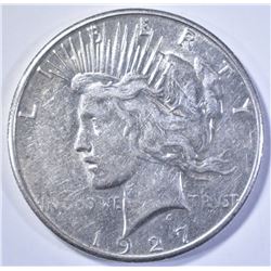 1927-S PEACE DOLLAR, CH AU