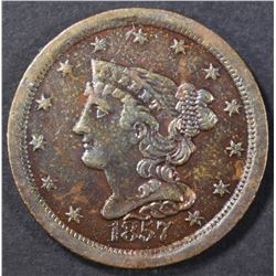 1857 HALF CENT  CH BU