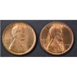 (2) 1909 VDB LINCOLN CENTS  CH BU