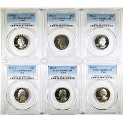 6 1976-S CLAD WASHINGTON QTRS PCGS PR-69DCAM