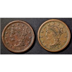 1854 & 1856 LARGE CENTS  XF