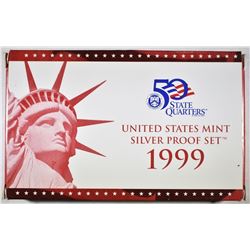 1999 U.S. SILVER PROOF SET IN ORIG BOX/COA