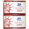 Image 1 : 2-2001 U.S. SILVER PROOF SETS IN ORIG BOX/COA