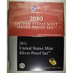 2010 & 11 U.S. SILVER PROOF SETS IN ORIG PACKAGING