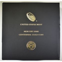 2016 MERCURY DIME 1/10th OUNCE GOLD COIN